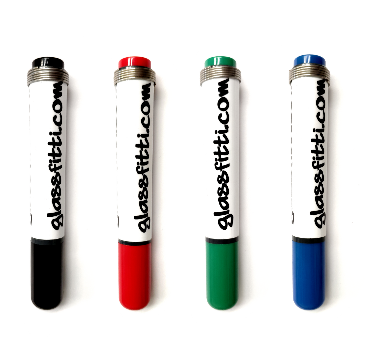 Glassfitti Markers - Black / Blue / Red / Green (Pack of 4)